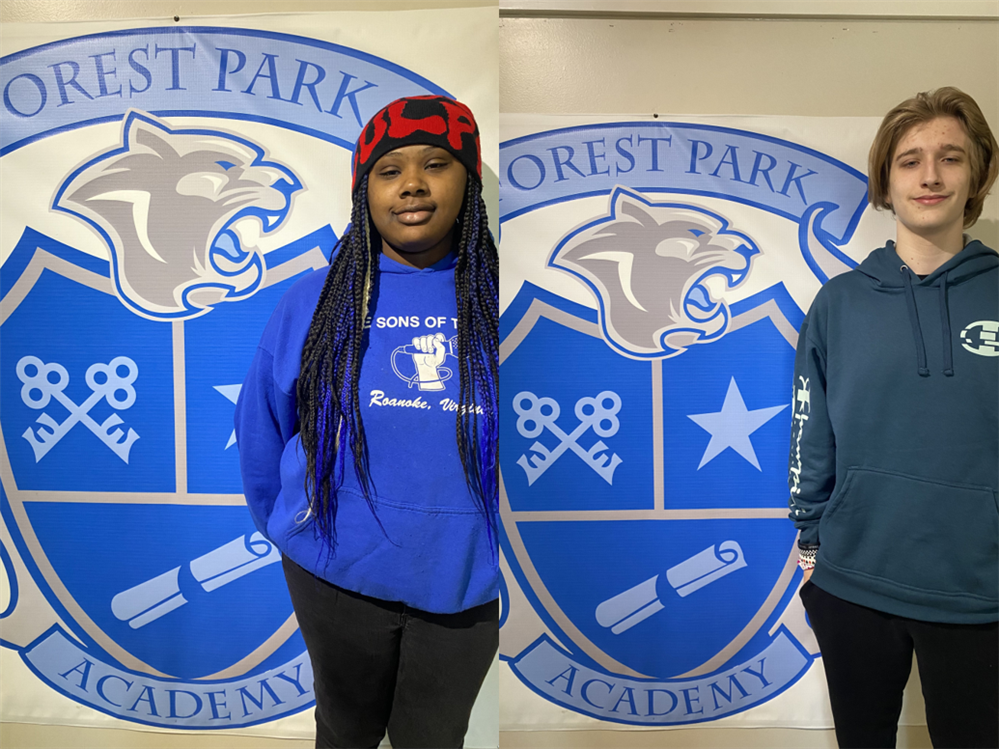    December Students of the Month, Shakira and Ethyn.